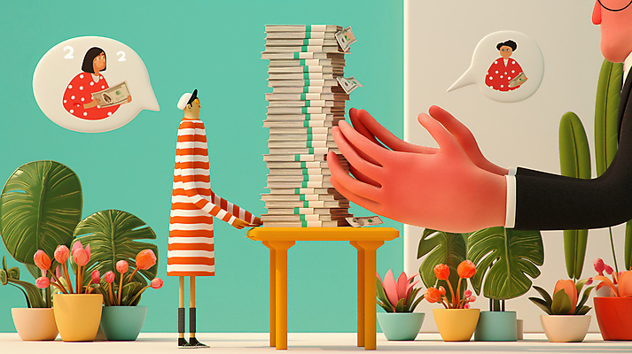 JPG 편집이미지 손 여자 남자 화분 화초 말풍선 지폐 탁자 여러명 성인 신체부위 재산 돈다발 주기 나눔 분배 분쟁 성인만 상속 편집실사 AI컴퓨터그래픽 AI콘텐츠 식물 가구 다수 돈 모션 사람 금융 CG 파일형식