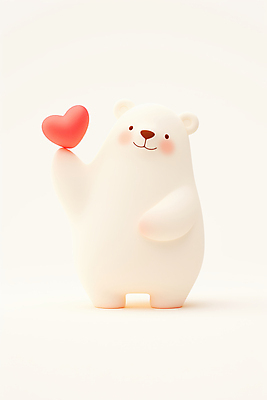 JPG 편집이미지 행복 사랑 미소 손짓 사람없음 귀여움 기쁨 하트 곰캐릭터 북극곰 아이보리 편집3D AI컴퓨터그래픽 AI콘텐츠 모양 감정 컬러 동물캐릭터 컨셉 곰 모션 표정 3D 파일형식