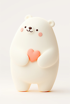 JPG 편집이미지 행복 사랑 미소 손짓 사람없음 귀여움 하트 곰캐릭터 북극곰 아이보리 편집3D AI컴퓨터그래픽 AI콘텐츠 모양 감정 컬러 동물캐릭터 컨셉 곰 모션 표정 3D 파일형식