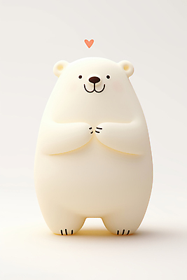 JPG 편집이미지 행복 사랑 미소 사람없음 귀여움 기쁨 하트 곰캐릭터 북극곰 아이보리 편집3D AI컴퓨터그래픽 AI콘텐츠 모양 감정 컬러 동물캐릭터 컨셉 곰 표정 3D 파일형식