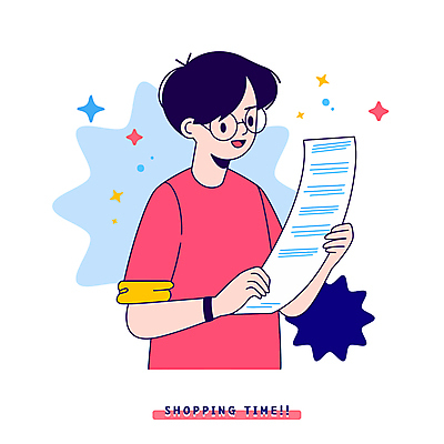 남자 종이 안경 분홍색 일러스트 한명 들기 성인 쇼핑 영수증 쇼핑리스트 리스트 성인남자한명만 키치 국내일러스트 AI파일 1 잡화 컬러 컨셉 모션 사람 금융 남자한명만 성인남자만 파일형식 벡터