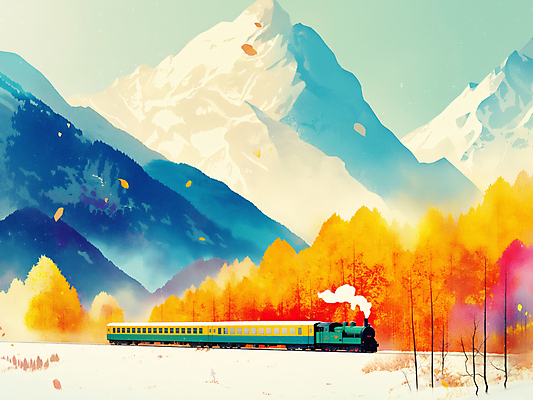 JPG 여행 일러스트 자연 단풍나무 산 풍경 사람없음 가을풍경 기차 가을 기차여행 국내일러스트 AI일러스트 AI콘텐츠 나무 계절 육상교통 단풍 대중교통 생태계 파일형식 가을_계절