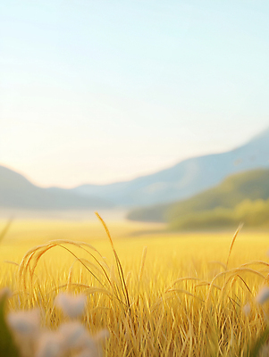 JPG 나무 일러스트 자연 하늘 산 풍경 초원 사람없음 노란색 평화 가을 밀밭 국내일러스트 AI일러스트 AI콘텐츠 식물 계절 컬러 컨셉 밭 밀 생태계 파일형식