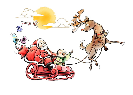 전신 PSD 구름 할아버지 노년 남자 어린이 크리스마스 일러스트 웃음 앉기 소년 두명 선물상자 산타클로스 루돌프 달 가리킴 한복 동양화 썰매 번짐 선물자루 남자만 국내일러스트 자연요소 한국전통 기념일 모션 사슴 표정 선물 미술 사람 손짓 성인 상자 전통의상 자루 파일형식 효과