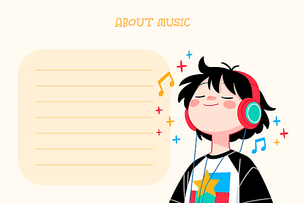 남자 행복 어린이 음표 일러스트 한명 미소 소년 상반신 반짝임 귀여움 눈감음 헤드셋 감상 메모지 노래감상 메모노트 아이보리 소년한명만 카피스페이스 국내일러스트 AI파일 1 기호 감정 음악 컬러 음향기기 컨셉 모션 표정 사람 사무용품 헤드폰 공백 음악감상 남자한명만 소년만 파일형식 벡터