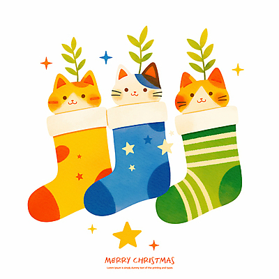 PSD 행복 별 잎 크리스마스 일러스트 미소 사람없음 장식 반짝임 고양이 크리스마스양말 산타양말 국내일러스트 자연요소 식물 기념일 감정 크리스마스장식 포유류 모션 양말 표정 반려동물 파일형식