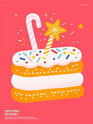 PSD 빵 일러스트 디저트 사람없음 반짝임 생크림 제빵 별장식 지팡이사탕 진분홍색 크리스마스케이크 스프링클 국내일러스트 별 음식 분홍색 크리스마스 모션 사탕 장식 제과제빵 케이크 크림 파일형식