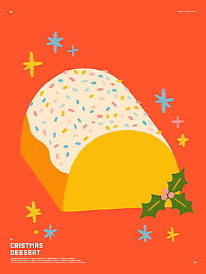 PSD 일러스트 디저트 사람없음 빨간색 반짝임 생크림 롤케이크 크리스마스케이크 호랑가시나무열매 스프링클 국내일러스트 열매 음식 컬러 크리스마스 모션 장식 케이크 크림 파일형식