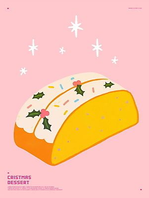 열매 음식 컬러 크리스마스 모션 장식 케이크 파일형식 크리스마스케이크 스프링클 호랑가시나무열매 반짝임 분홍색 디저트 PSD 일러스트 국내일러스트 사람없음