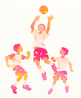 JPG 전신 남자 어린이 스포츠 운동화 일러스트 협력 농구 농구공 건강 소년 세명 운동 점프 주황색 던지기 진분홍색 소년만 국내일러스트 AI일러스트 AI콘텐츠 분홍색 컬러 신발 공 모션 사람 구기 남자만 어린이만 파일형식