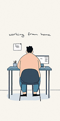 전신 남자 의자 일러스트 한명 앉기 성인 뒷모습 컴퓨터 사무용품 메모지 작업 책상 심플 재택근무 성인남자한명만 국내일러스트 AI파일 1 뷰포인트 가구 비즈니스 모션 문구용품 사람 전자제품 남자한명만 성인남자만 파일형식 벡터