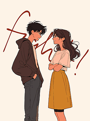 부부 여자 남자 감정 일러스트 관계 성인 두명 치마 마주보기 팔짱 충돌 주머니손 부부싸움 갈등 노려봄 대치 베이지색 의사소통 성인만 국내일러스트 AI파일 커플 컬러 모션 하의 표정 사람 싸움 파일형식 벡터
