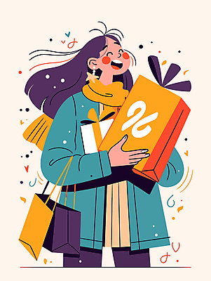 여자 행복 일러스트 안기 바람 선물 한명 미소 웃음 들기 성인 선물상자 쇼핑 쇼핑백 노란색 귀걸이 목도리 기쁨 코트 외출 베이지색 성인여자한명만 흩날리기 국내일러스트 AI파일 자연요소 1 잡화 감정 컬러 가방 장신구 모션 날씨 표정 사람 상자 외투 여자한명만 성인여자만 파일형식 벡터