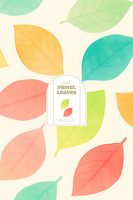 PSD 편집이미지 백그라운드 나뭇잎 수채화 사람없음 컬러풀 귀여움 파스텔톤 이미지편집 컬러 컨셉 잎 파일형식