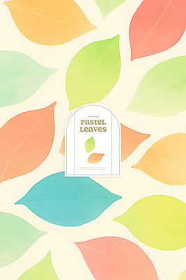 PSD 편집이미지 백그라운드 나뭇잎 수채화 사람없음 컬러풀 귀여움 파스텔톤 이미지편집 컬러 컨셉 잎 파일형식