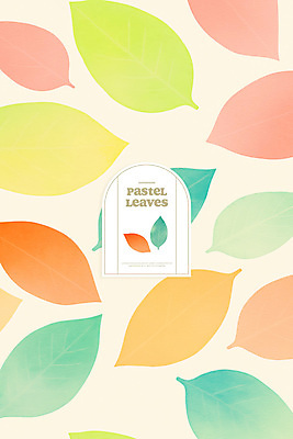 PSD 편집이미지 백그라운드 나뭇잎 수채화 사람없음 컬러풀 귀여움 파스텔톤 이미지편집 컬러 컨셉 잎 파일형식
