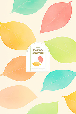 PSD 편집이미지 백그라운드 나뭇잎 수채화 사람없음 컬러풀 귀여움 파스텔톤 이미지편집 컬러 컨셉 잎 파일형식
