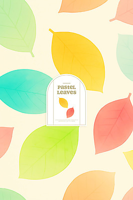 PSD 편집이미지 백그라운드 나뭇잎 수채화 사람없음 컬러풀 귀여움 파스텔톤 이미지편집 컬러 컨셉 잎 파일형식