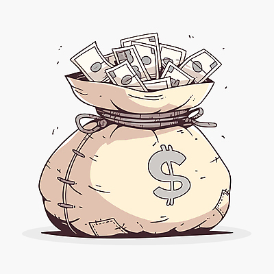 돈 일러스트 사람없음 경제 달러 돈자루 재산 가득함 자루 자산관리 베이지색 예산 재정 국내일러스트 AI파일 컬러 금융 파일형식 벡터