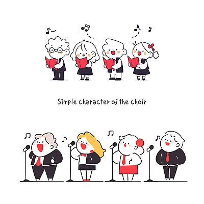 전신 여자 남자 음표 일러스트 노래 넥타이 협력 서기 미소 웃음 들기 여러명 성인 악보 스탠드마이크 심플 합창단 성인만 국내일러스트 AI파일 기호 잡화 음악 다수 모션 표정 사람 그룹 마이크 합창 파일형식 벡터