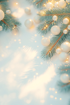 JPG 편집이미지 백그라운드 크리스마스 겨울 따뜻함 그림자 사람없음 장식 빛 반짝임 크리스마스트리 흰색 나뭇가지 보케 진주 감성 오너먼트 편집실사 AI포토 AI콘텐츠 나무 계절 기념일 컬러 컨셉 크리스마스장식 모션 보석 CG 파일형식
