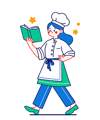 전신 여자 별 인물캐릭터 일러스트 직업캐릭터 요리사모자 한명 미소 들기 성인 초록색 파란색 요리사 자신감 조리복 읽기 요리책 성인여자한명만 일러캐릭터 AI파일 자연요소 직업 캐릭터 모자_잡화 1 감정 컬러 유니폼 모션 표정 사람 책 여자한명만 성인여자만 파일형식 벡터