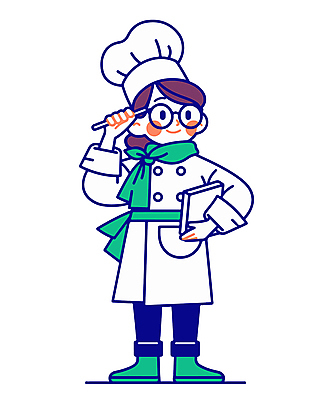 전신 여자 안경 인물캐릭터 일러스트 직업캐릭터 요리사모자 한명 서기 미소 성인 요리사 스카프 자신감 조리복 요리책 성인여자한명만 일러캐릭터 AI파일 직업 캐릭터 모자_잡화 1 잡화 감정 유니폼 모션 표정 사람 책 목도리 여자한명만 성인여자만 파일형식 벡터