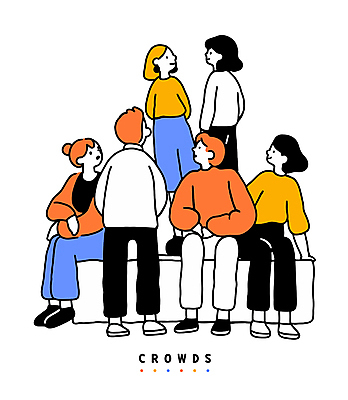 전신 여자 남자 일러스트 서기 앉기 여러명 성인 소파 그룹 군중 뒷짐 성인만 국내일러스트 AI파일 다수 의자 모션 사람 파일형식 벡터