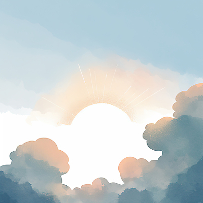 JPG 구름 일러스트 풍경 사람없음 햇빛 태양 일출 국내일러스트 AI일러스트 AI콘텐츠 자연요소 노을 파일형식