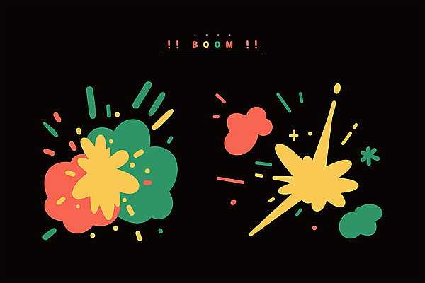 스티커 일러스트 사람없음 컬러풀 검은색 폭발 편집소스 이펙트그래픽 국내일러스트 AI파일 컬러 그래픽백그라운드 파일형식 벡터