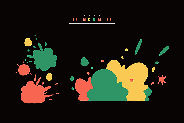 스티커 일러스트 사람없음 컬러풀 검은색 폭발 편집소스 이펙트그래픽 국내일러스트 AI파일 컬러 그래픽백그라운드 파일형식 벡터