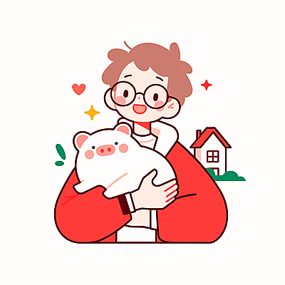 남자 행복 안경 일러스트 포옹 주택 한명 웃음 상반신 성인 빨간색 돼지 성인남자한명만 국내일러스트 AI파일 1 잡화 감정 컬러 포유류 안기 표정 사람 건물 남자한명만 성인남자만 파일형식 벡터