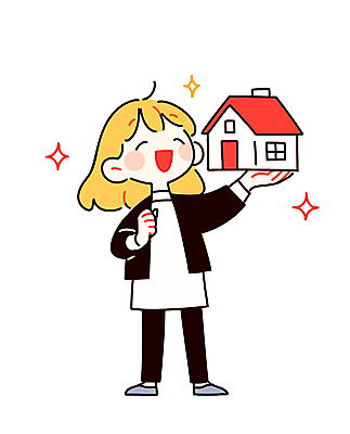 전신 여자 행복 일러스트 주택 한명 웃음 들기 성인 반짝임 성인여자한명만 국내일러스트 AI파일 1 감정 모션 표정 사람 건물 여자한명만 성인여자만 파일형식 벡터