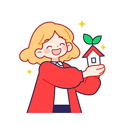여자 행복 일러스트 주택 한명 웃음 들기 상반신 성인 빨간색 반짝임 새싹 성인여자한명만 국내일러스트 AI파일 식물 1 감정 컬러 모션 표정 사람 건물 여자한명만 성인여자만 파일형식 벡터