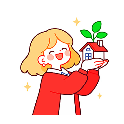 여자 행복 일러스트 주택 한명 웃음 들기 상반신 성인 빨간색 반짝임 새싹 성인여자한명만 국내일러스트 AI파일 식물 1 감정 컬러 모션 표정 사람 건물 여자한명만 성인여자만 파일형식 벡터