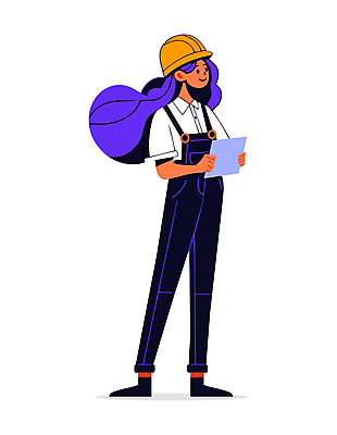전신 여자 일러스트 직업캐릭터 작업복 공사 한명 들기 성인 설계도 감독 안전모 현장직 성인여자한명만 일러캐릭터 AI파일 직업 캐릭터 1 옷 모션 건설업 사람 헬멧 안전장비 여자한명만 성인여자만 파일형식 벡터