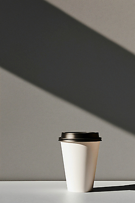 JPG 편집이미지 커피 한잔 그림자 사람없음 회색 감성 테이크아웃컵 편집실사 AI포토 AI콘텐츠 1 음료 컬러 컨셉 컵 CG 파일형식