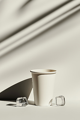 JPG 편집이미지 한잔 그림자 사람없음 얼음 종이컵 감성 편집실사 AI포토 AI콘텐츠 자연요소 1 컨셉 컵 일회용 CG 파일형식