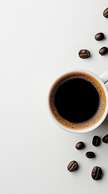 JPG 편집이미지 커피 한잔 그림자 사람없음 원두 커피잔 감성 에스프레소 편집실사 AI포토 AI콘텐츠 1 음료 컨셉 잔 CG 파일형식