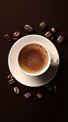 JPG 편집이미지 커피 한잔 그림자 사람없음 갈색 원두 커피잔 컵받침 감성 에스프레소 편집실사 AI포토 AI콘텐츠 1 음료 컬러 컨셉 잔 받침대 CG 파일형식