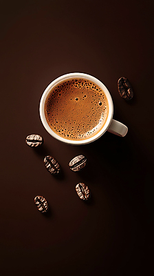 JPG 편집이미지 커피 한잔 그림자 사람없음 갈색 원두 커피잔 감성 에스프레소 편집실사 AI포토 AI콘텐츠 1 음료 컬러 컨셉 잔 CG 파일형식