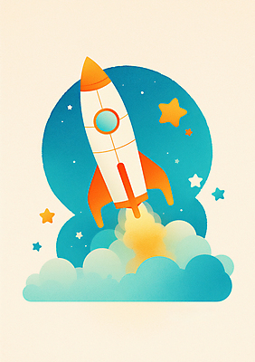 JPG 구름 별 과학 일러스트 하늘 사람없음 우주 로켓 우주여행 국내일러스트 AI일러스트 AI콘텐츠 자연요소 여행 파일형식