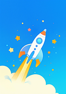 JPG 구름 별 과학 일러스트 하늘 사람없음 우주 로켓 우주여행 국내일러스트 AI일러스트 AI콘텐츠 자연요소 여행 파일형식