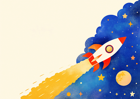 JPG 구름 별 과학 일러스트 하늘 사람없음 우주 로켓 달 우주여행 국내일러스트 AI일러스트 AI콘텐츠 자연요소 여행 파일형식