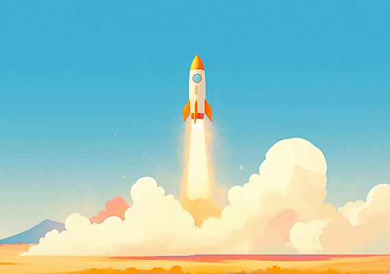 JPG 과학 일러스트 하늘 사람없음 우주 로켓 연기 우주여행 국내일러스트 AI일러스트 AI콘텐츠 여행 파일형식