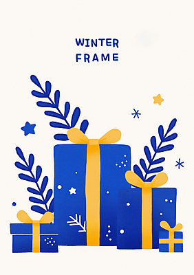 PSD 리본 잎 겨울 일러스트 선물 사람없음 파란색 카피스페이스 국내일러스트 식물 계절 컬러 공백 파일형식