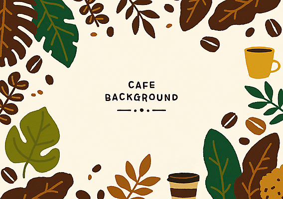 PSD 커피 잎 일러스트 프레임 사람없음 컵 갈색 카페 가을 테이크아웃컵 카피스페이스 국내일러스트 식물 식기 계절 음료 컬러 상점 공백 파일형식
