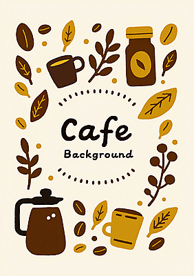 PSD 커피 잎 일러스트 주전자 프레임 사람없음 컵 갈색 카페 가을 병 테이크아웃컵 국내일러스트 식물 식기 계절 음료 컬러 주방용품 상점 파일형식