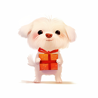 JPG 리본 일러스트 수채화 미소 들기 사람없음 선물상자 마음 축하 강아지 개캐릭터 일러캐릭터 AI일러스트 AI콘텐츠 캐릭터 동물캐릭터 컨셉 모션 표정 선물 반려동물 상자 개 파일형식