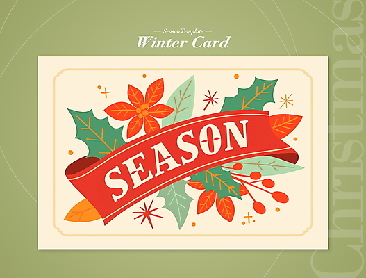 식물 편집이미지 계절 기념일 꽃 컬러 파일형식 초록색 사람없음 디지털합성 편집소스 겨울 이벤트 프레임 레이아웃 PSD 이미지편집 잎 포인세티아 크리스마스